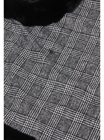fraully Damen Poncho in Grau Kariert