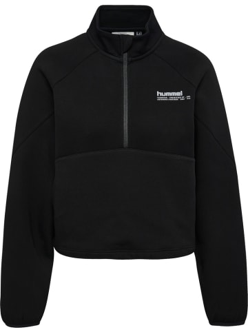 Hummel Trainingsjacke "Tech Fleece Boxy Half Zip" in Schwarz