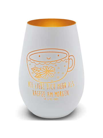 Mr. & Mrs. Panda Kerzenhalter Kaffee Tasse mit Spruch in Weiß