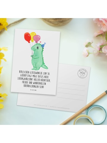 Mr. & Mrs. Panda Fotokarte 10. Geburtstag mit Spruch in Weiß