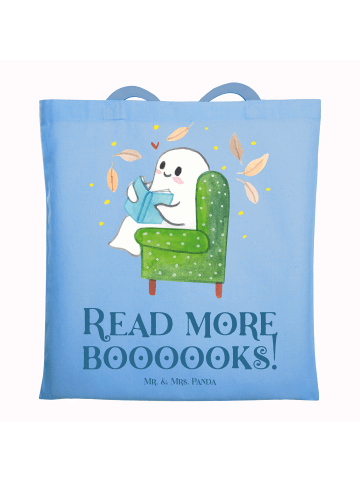 Mr. & Mrs. Panda beutel baumwolle Gespenst  Buch  mit Spruch in Sky Blue