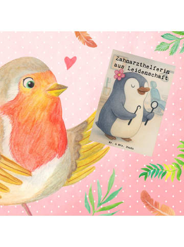 Mr. & Mrs. Panda Motivkarte Zahnarzthelferin Leidenschaft Design... in Weiß
