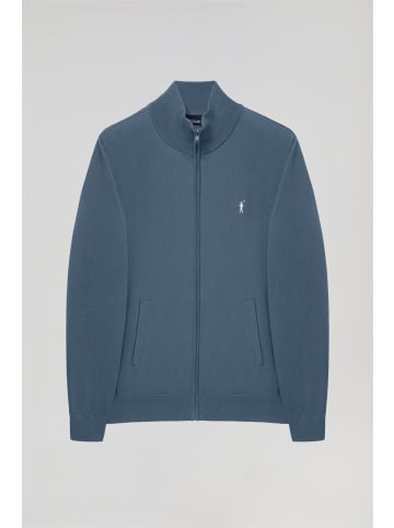 Polo Club Cardigan in Denim Blau