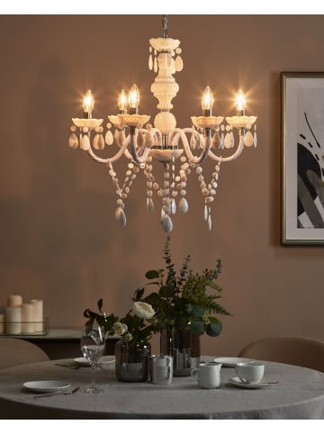 Beliani Pendelleuchten KALANG L in Weiß - (W) 70 x (H) 160 x (L) 70 cm