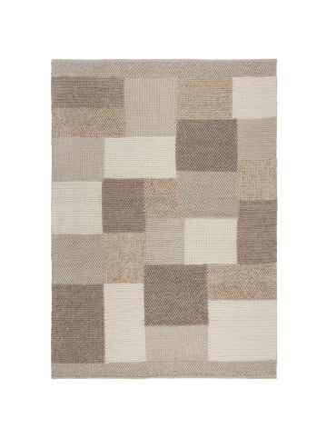 KADIMA DESIGN Teppich handgewebt Patchwork mit Multi-Struktur, wärmeisolierend in Beige