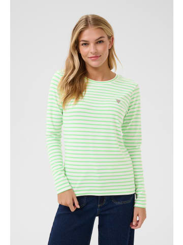 Kaffe Langarm-Shirt Liddy Regular fit in Chalk/Green- Grey Heart