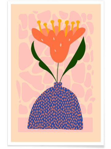 Juniqe Poster "Polka" in Orange & Rosa