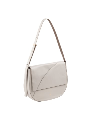 DuDu Formentera Schultertasche Leder 34 cm pearl grey