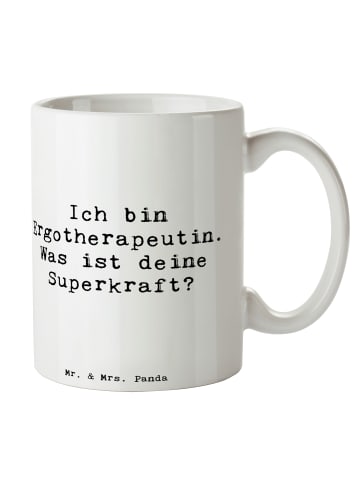 Mr. & Mrs. Panda Kaffeebecher Spruch Super Ergotherapeutin mit S... in Weiß