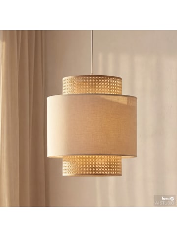 home24 Pendelleuchte KOLEK in Beige / Weiß