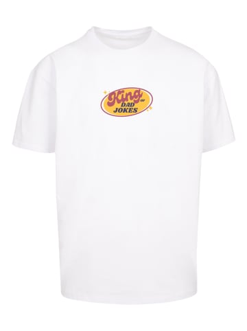 F4NT4STIC Heavy Oversize T-Shirt King of Dad Jokes Witziges Vatertagsmotiv in weiß