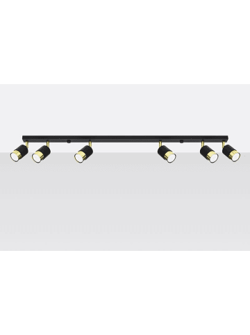 Nice Lamps Deckenleuchte DETTA 6 Schwarz/Gold (L)117cm(H)18cm