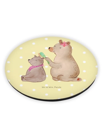 Mr. & Mrs. Panda Rund Magnet Bär Kind ohne Spruch in Gelb Pastell
