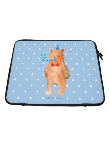 Mr. & Mrs. Panda Laptop Hülle Bär Geburtstag ohne Spruch in Blau Pastell