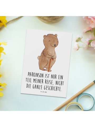 Mr. & Mrs. Panda Postkarte Bär Parkinson mit Spruch in Weiß