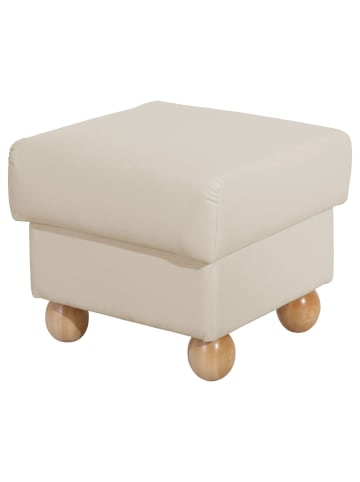 58 aufm Kessel HOCKER Kasha Bezug Kunstleder Buche natur / beige