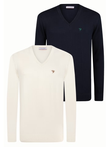 Felix Hardy Pullover in Ecru-Navy