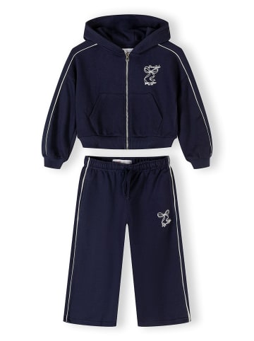 Minoti 2-tlg Langarmshirt & Hose 30FLEECE166 in dunkelblau