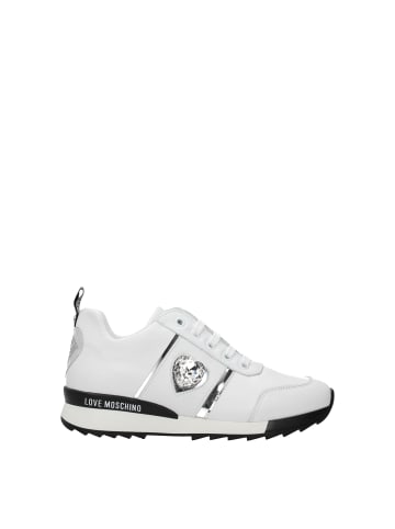 Love Moschino Weiß Leder Low Top Sneaker