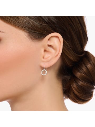 Thomas Sabo Ohrhänger In Kreisform Mit Weißen Steinen in silber, weiß