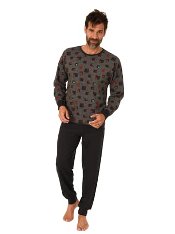 NORMANN Schlafanzug langarm Bündchen - 88804 in rot