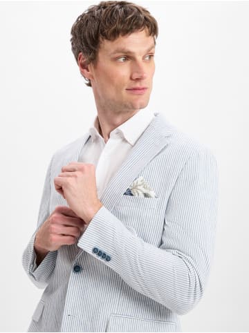 Nils Sundström Sakko mit Leinenanteil Marcello in hellblau weiß