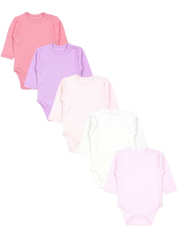 TupTam Baby Langarm Wickelbody im 5er Set in rosa Modell 2