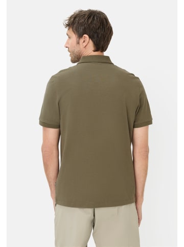 Camel Active Poloshirt mit Reißverschluss in Olivgrün