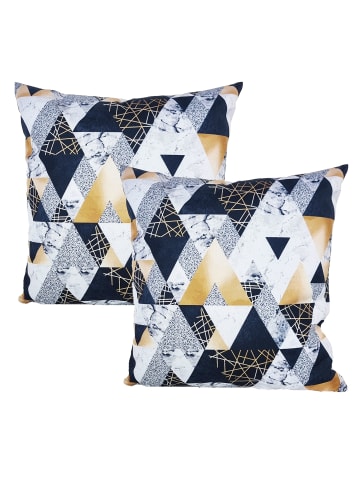 JACK 2er Set Outdoor Kissenhülle 45x45cm Motiv in Geometrisch Gold