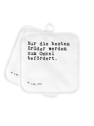 Mr. & Mrs. Panda Ofenhandschuhe Nur die besten Brüder... mit Spruch in Weiß