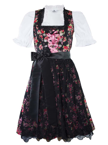 Edelnice Midi Dirndl 2-teilig Estefania in schwarz