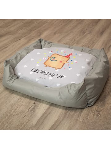 Mr. & Mrs. Panda Katzenkissen Toast Party mit Spruch in Grau Pastell