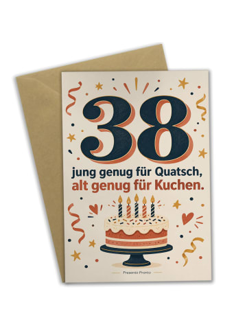 Mr. & Mrs. Panda Geburtstagskarte 38. Geburtstag Zahl modern Des... in Weiß