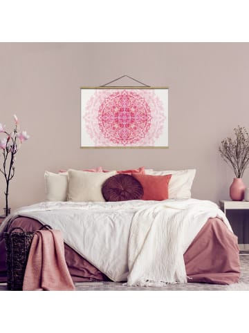 WALLART Stoffbild - Mandala Aquarell Ornament pink in Pink