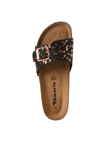 Tamaris Pantolette in BLACK/LEOPARD