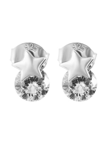 Adeliás Damen Ohrringe – Ohrstecker aus 925 Silber mit Zirkonia in silber