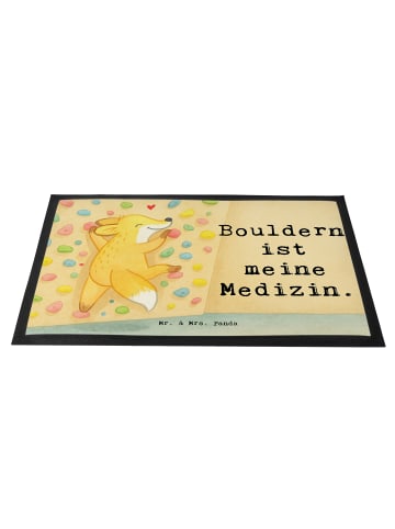 Mr. & Mrs. Panda fußmatte Fuchs Bouldern Design mit Spruch in Weiß