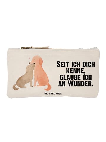 Mr. & Mrs. Panda kosmetiktäschchen Hunde Liebe mit Spruch in Weiß