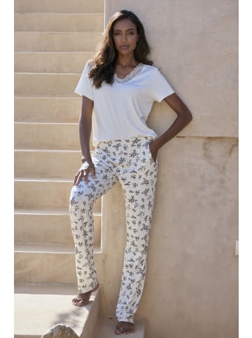Vivance Active Pyjama in creme/creme-geblümt