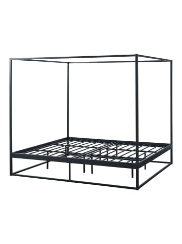 en.casa Himmelbett Kristianstad in Schwarz (B)180cm (L)200cm