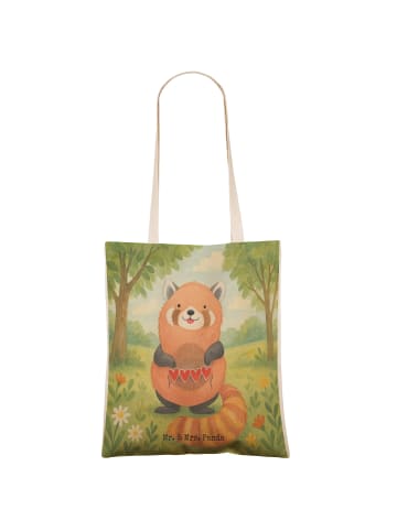 Mr. & Mrs. Panda Tasche Roter Panda Design ohne Spruch in Weiß