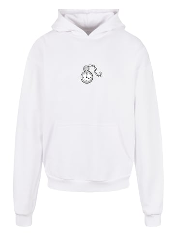 F4NT4STIC Ultra Heavy Hoodie Alice im Wunderland Uhr Hase in weiß