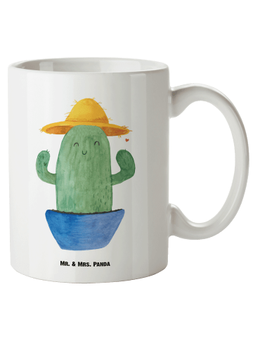 Mr. & Mrs. Panda Kaffeetasse Kaktus Hut ohne Spruch in Weiß