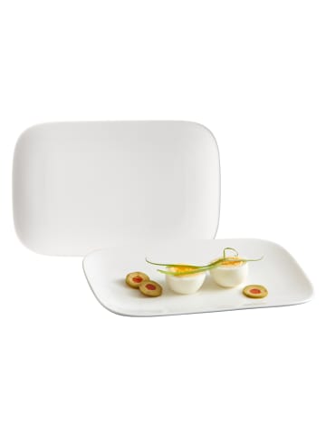 Ritzenhoff & Breker 2er Set Servierplatten Arena 23 x 15 cm weiß in weiß