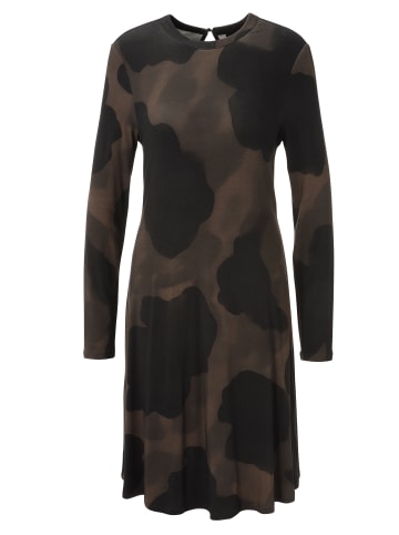 Aniston CASUAL Jerseykleid in braun-schwarz-hellbraun