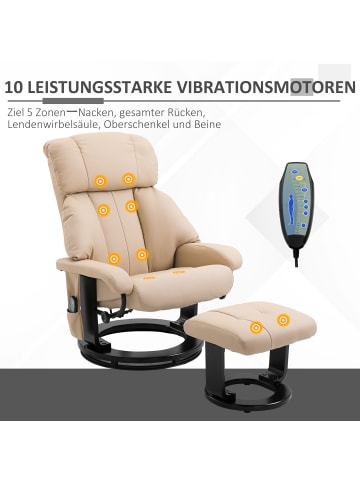 HOMCOM Massagesessel-77B x 84T x 95H cm-Cremeweiß