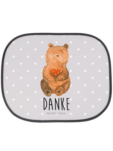 Mr. & Mrs. Panda pkw sonnenschutz Bär Dankbar mit Spruch in Grau Pastell