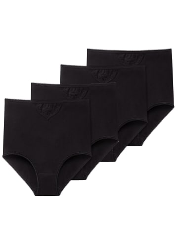 Schiesser Maxi Slips 4er Pack in Schwarz