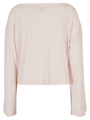 Urban Classics Urban Classics Damen Ladies Short Modal Bateau Necklinie Longsleeve in pink