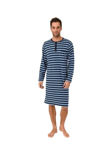 NORMANN Nachthemd langarm Knopfleisreifen - 46827 in Blau
